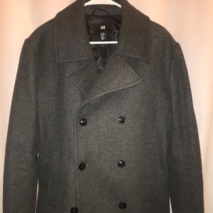 Grey H&M peacoat size 44